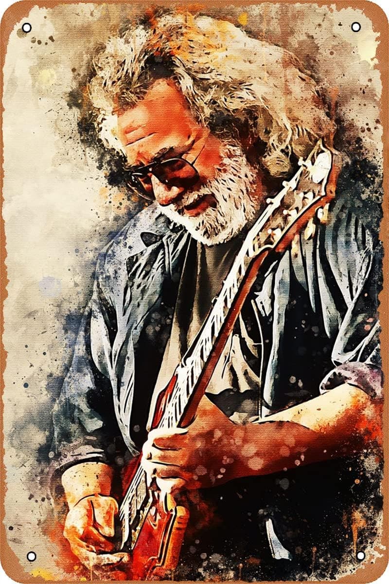 Seadlyise Jerry Garcia Plaque Poster Metal Retro Vintage Tin Sign Home Bar Pub Wall Decor 8x12 inch Gift