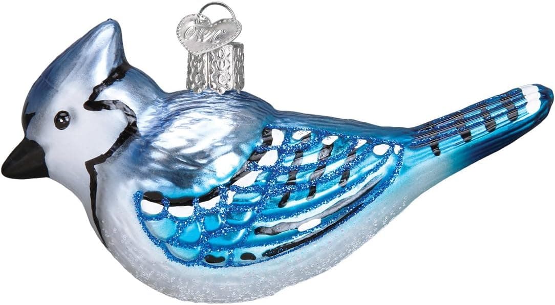 Old World Christmas Bright Blue Jay Glass Blown Ornament for Christmas Tree