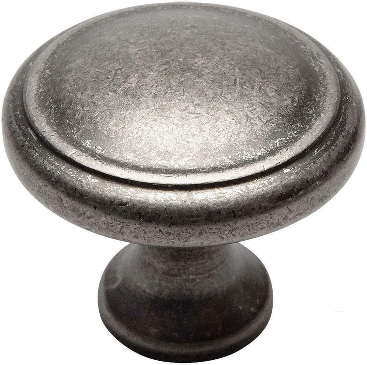 Cosmas 10 Pack 5982WN Weathered Nickel Cabinet Hardware Round Knob - 1-1/8" Diameter