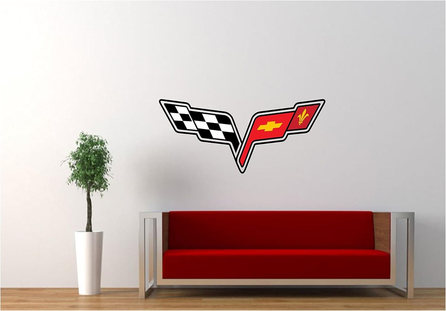 Large Corvette Wall Sticker Logo 24"x14"