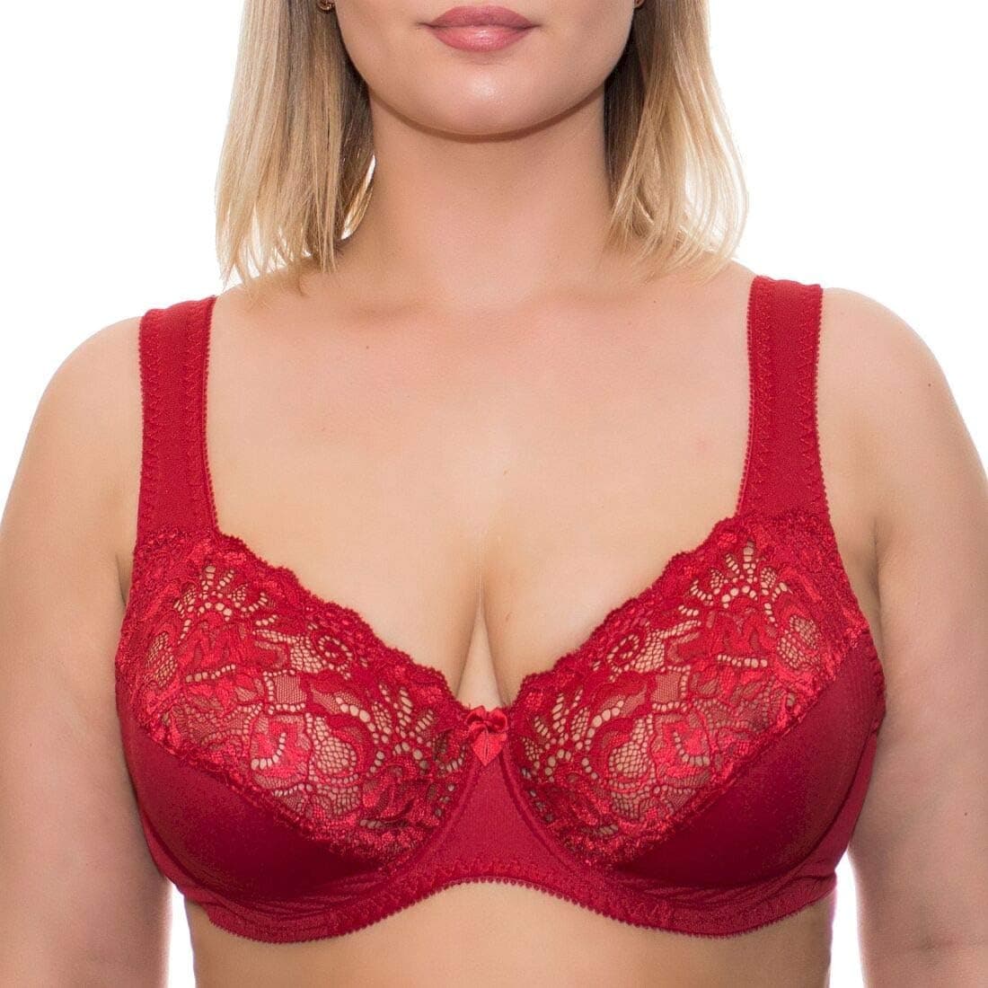 Wide Strap Bra Plus Size Full Coverage Underwire Support Panels 34 36 38 40 42 44 46 / C D E F G H I J