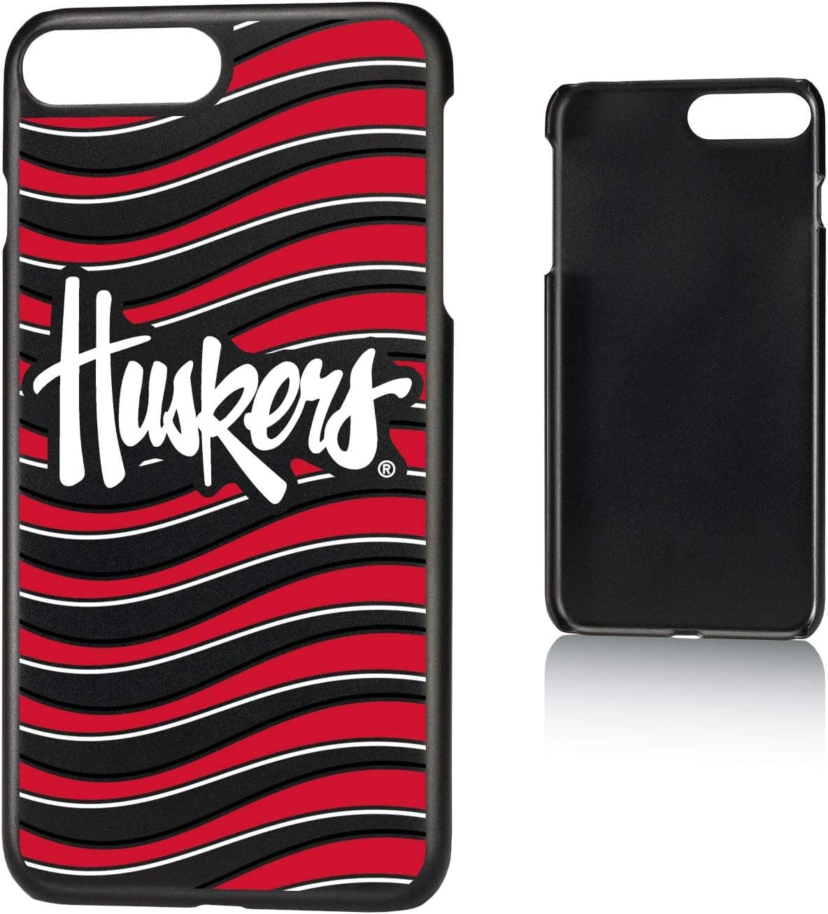 Keyscaper NCAA Nebraska Cornhuskers Apple iPhone Slim CaseSlim Case, Black, iPhone 8 Plus/ 7 Plus/ 6 Plus