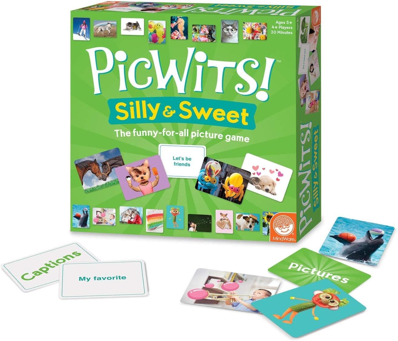 MindWare PicWits! Silly & Sweet - Funny Picture-to-Caption Party Game for All Ages & Occasions - Great Game Night Activity for Families with Kids Ages 5 & up
