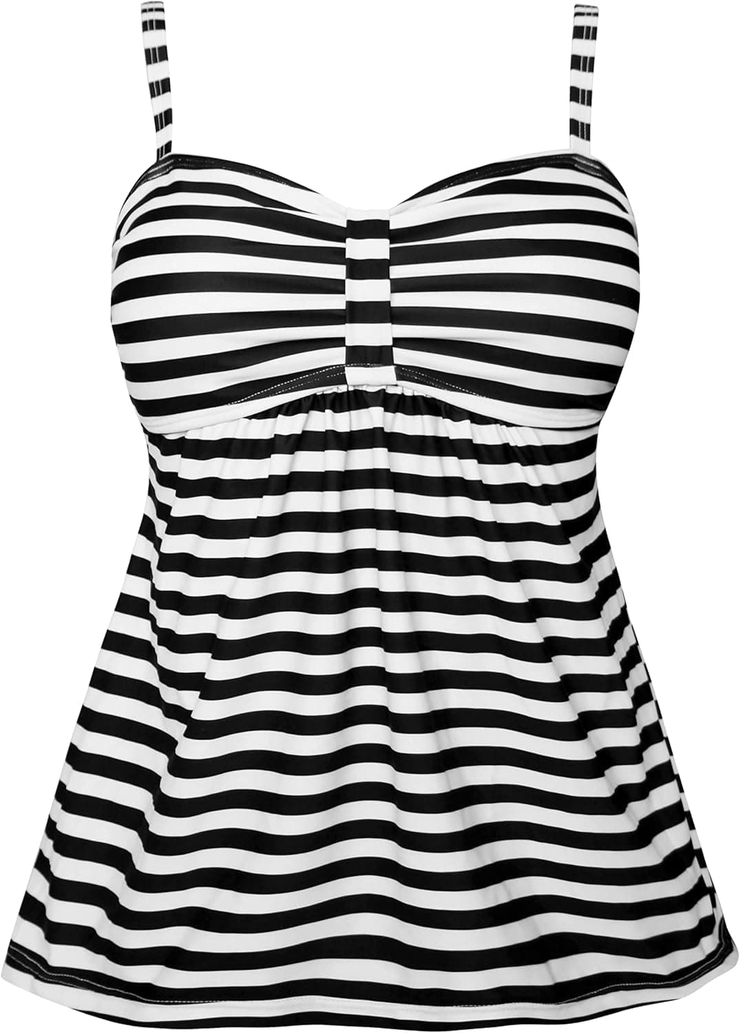 Gabrielle-Aug Women's Fashion Swimsuit Tankini Top Beach Conservative Retro Swimwear(FBA)