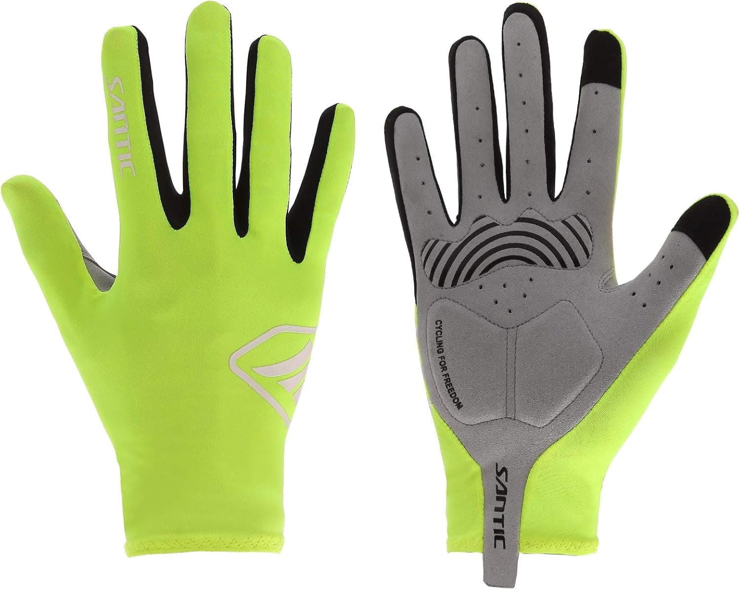 Santic Cycling Gloves for Men Winter Full Finger Thermal Cycle Gloves Touch Screen