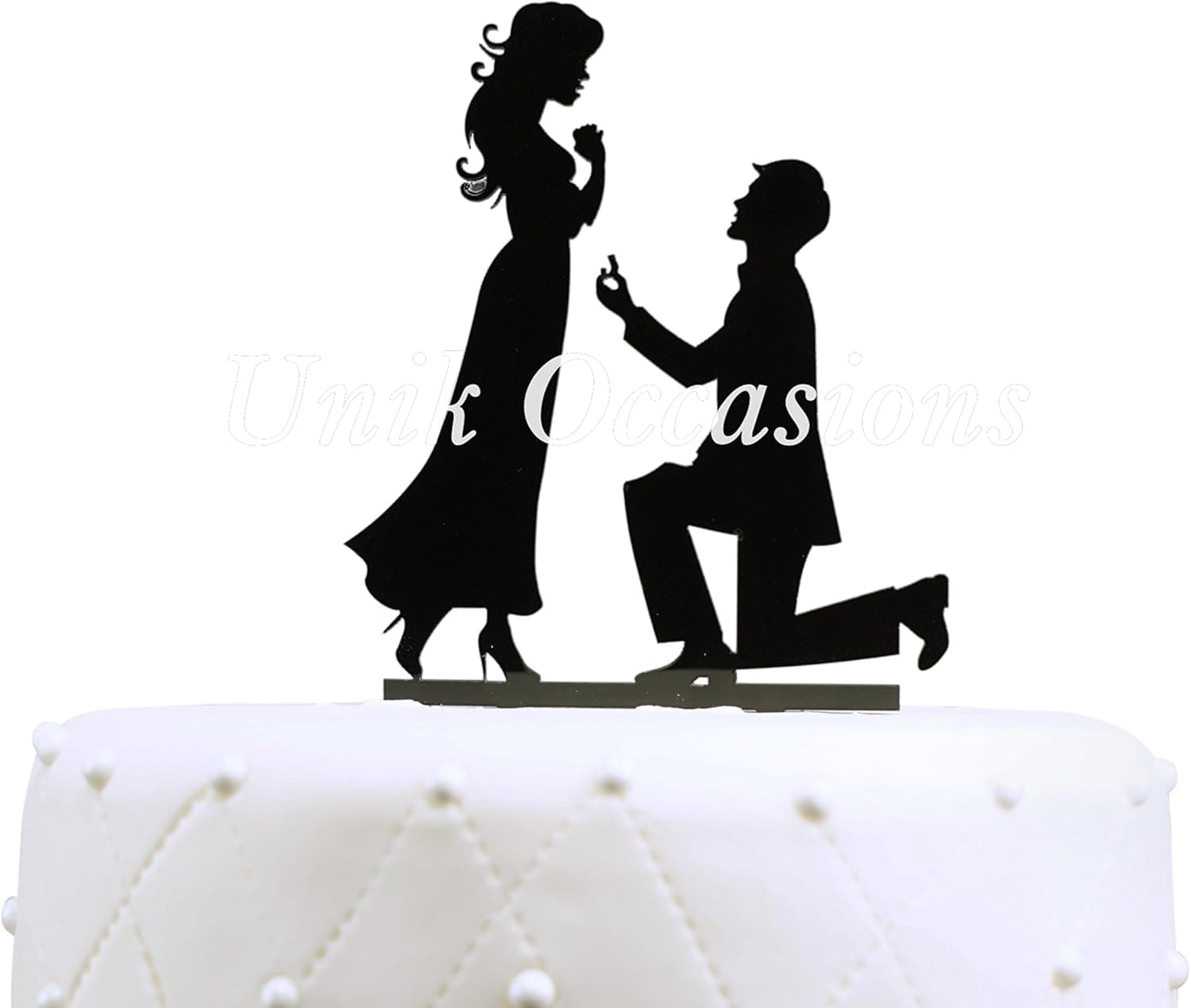 Unik Occasions "Will You Marry Me Engagement Acrylic Cake Topper