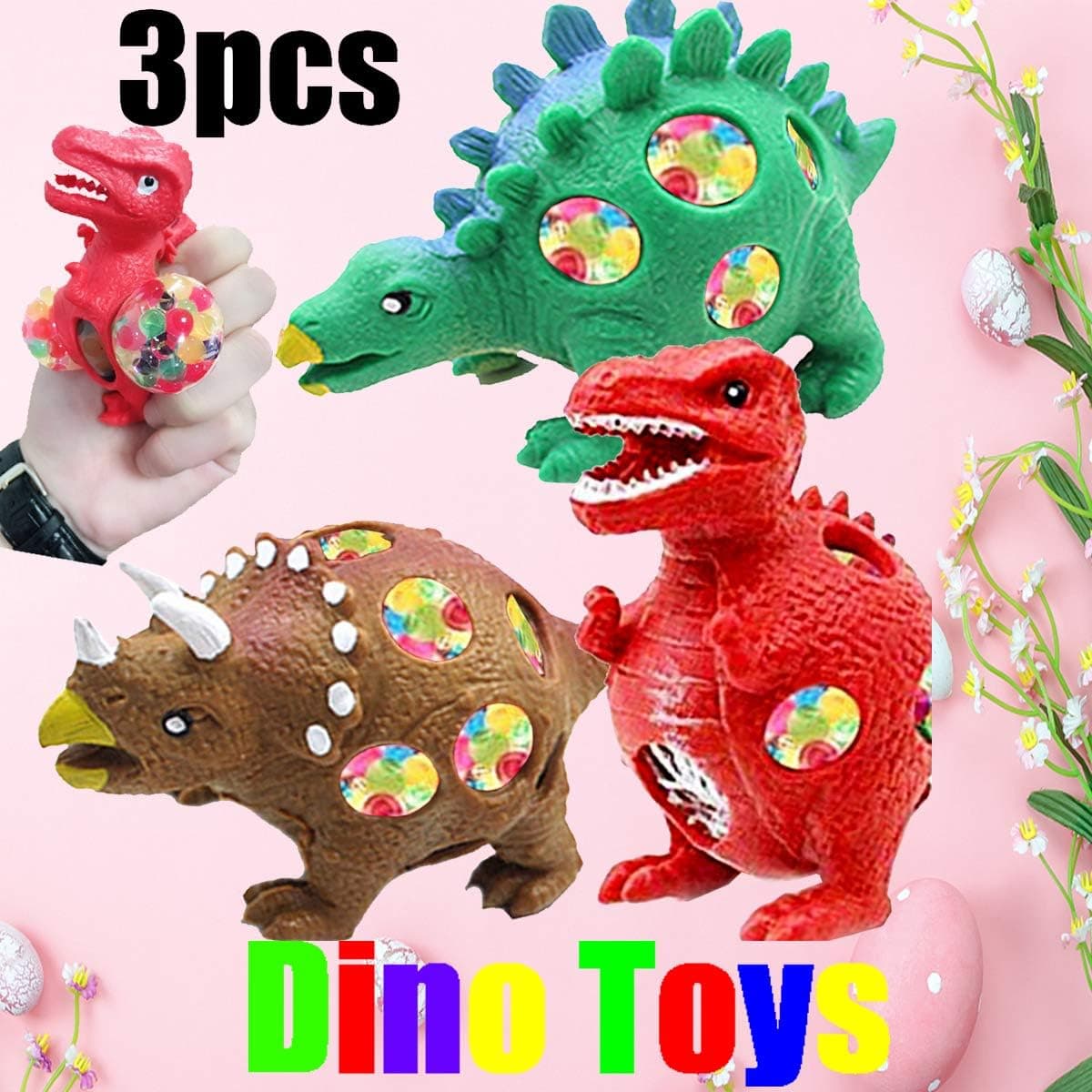 Fidget Toy Sensory Toys 3 PCS Squishy Stress Ball for Kids and Adults Anti-Stress ADHD Anxiety Relief Sensory Toy Mesh Stress Ball Promote Calm Focus Reduce Hand Wrist Pain Gel Water Beads