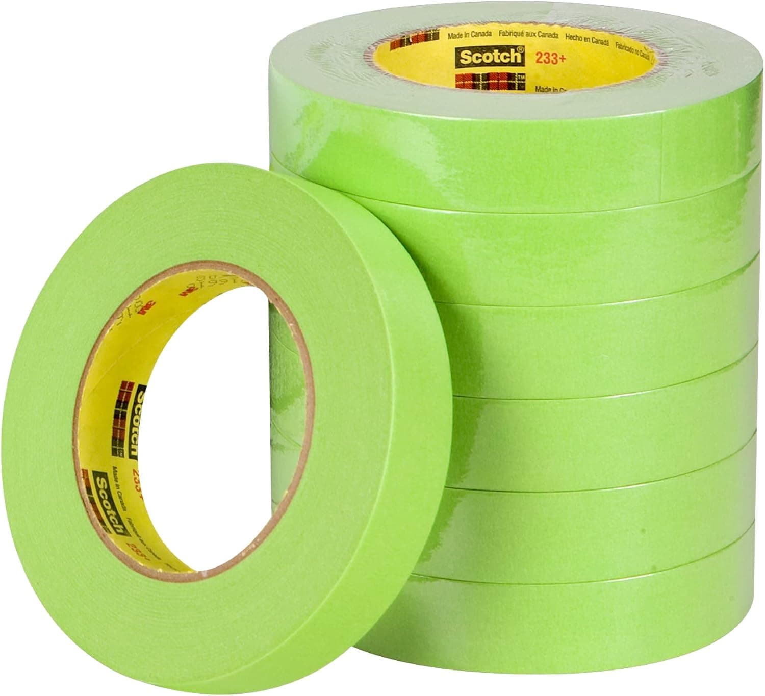 Scotch Performance Masking Tape 233+, 08987, Flexible, Moisture Resistant, Green Color, 24 mm x 55 mm