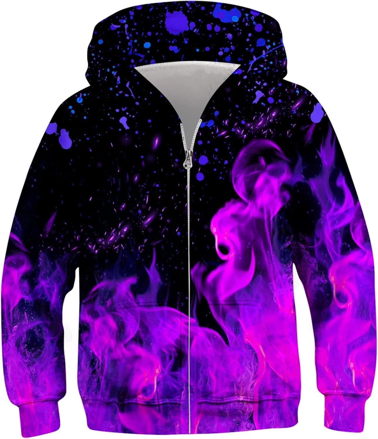 TUONROAD 6-16T Boys Girls Zip Up Hoodies Sweatshirts 3D Printed Cool Pullover with Pockets