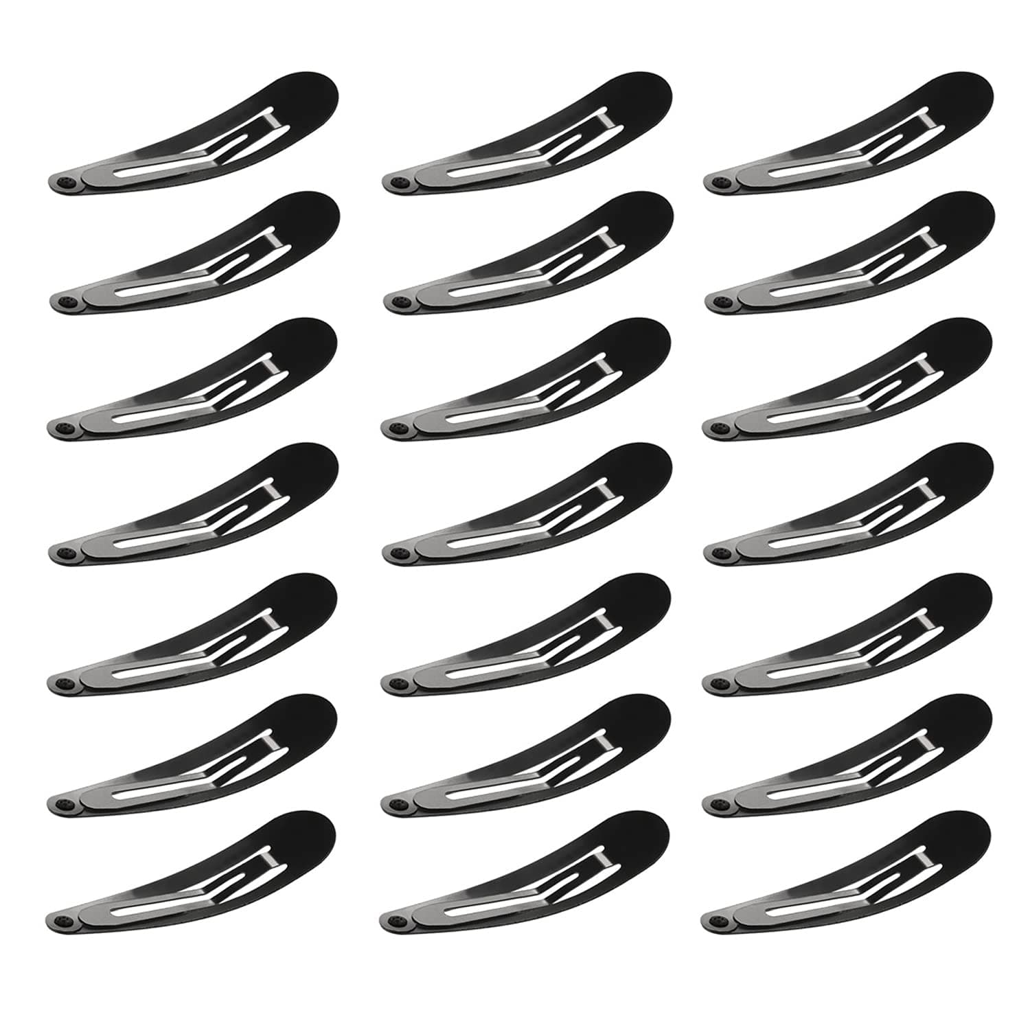 Motanar 50 Pack of Snap Hair Clips Hair Barrettes for Kids, Girls and Women, 50 mm (Black)