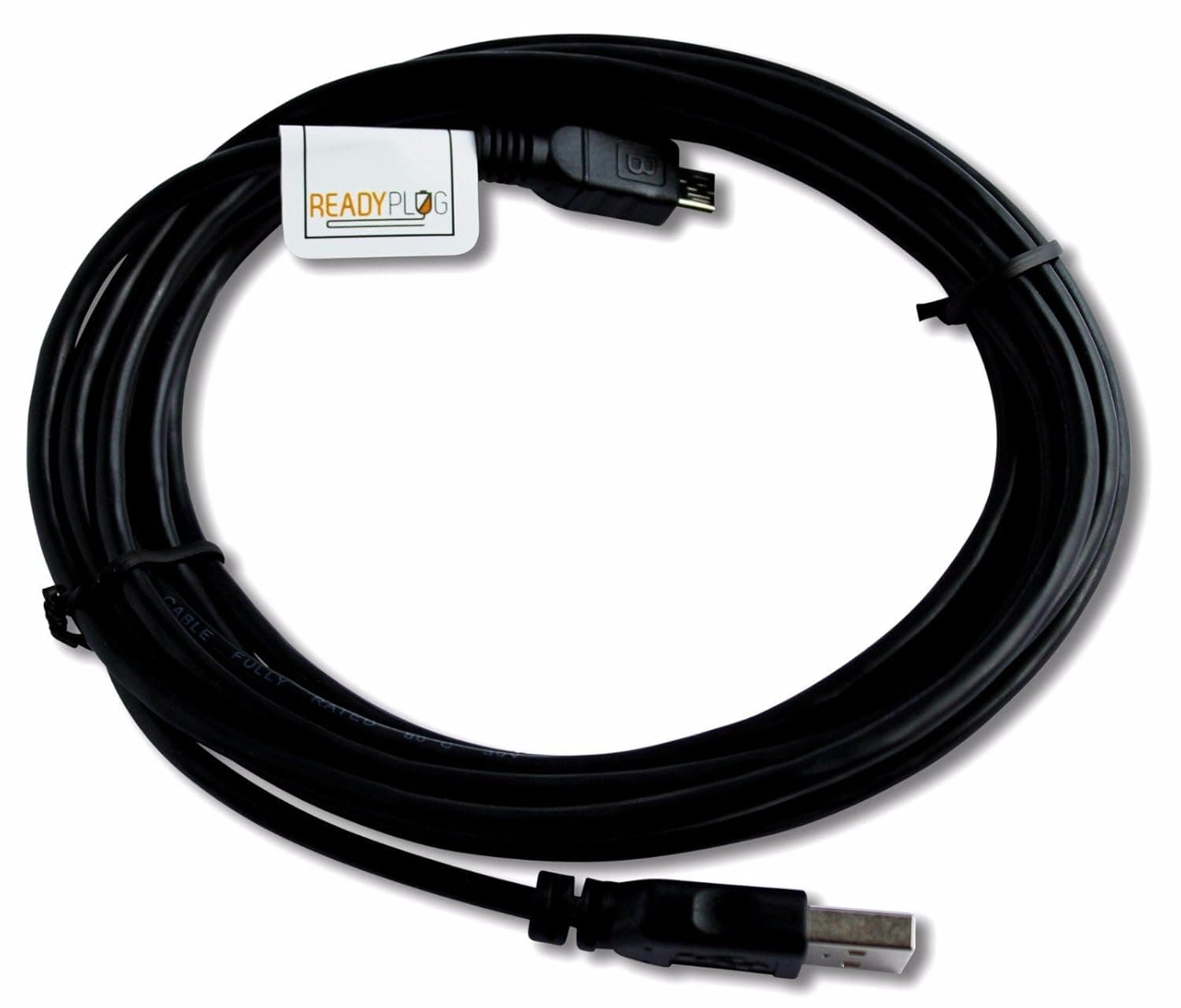 Readyplug USB Cable for Charging Verizon Ellipsis 7 inch Tablet (10 Feet, Black)