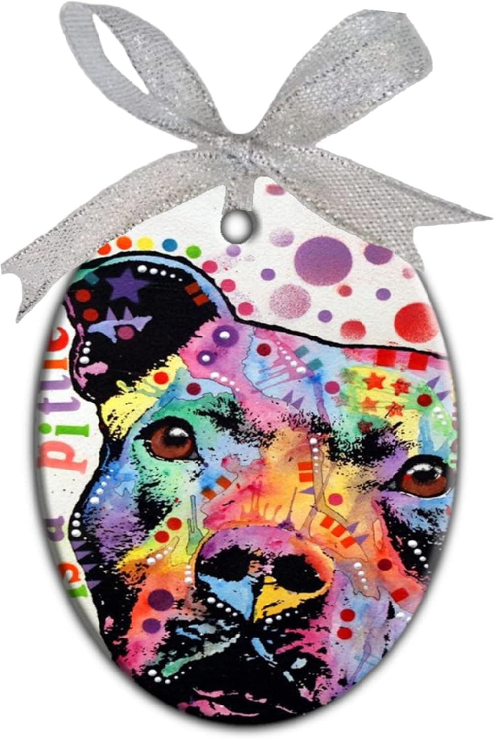 Diy-Sarah Thoughtful Pitbull Luv is A Pittie Custom Personalized Porcelain Christmas Tree Ornament