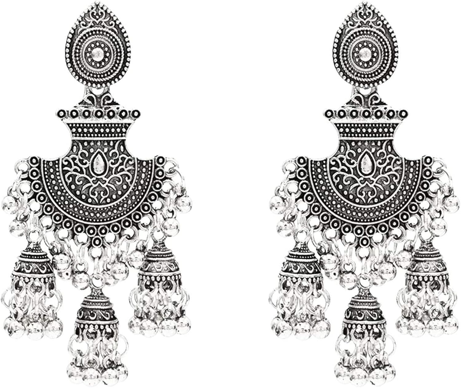 Jhumka Tassel Drop Earrings Bridal For Women Ethnic Afghan Gold Oorbellen Vintage Boho Tribal Egypt Nepal Gypsy Jewelry