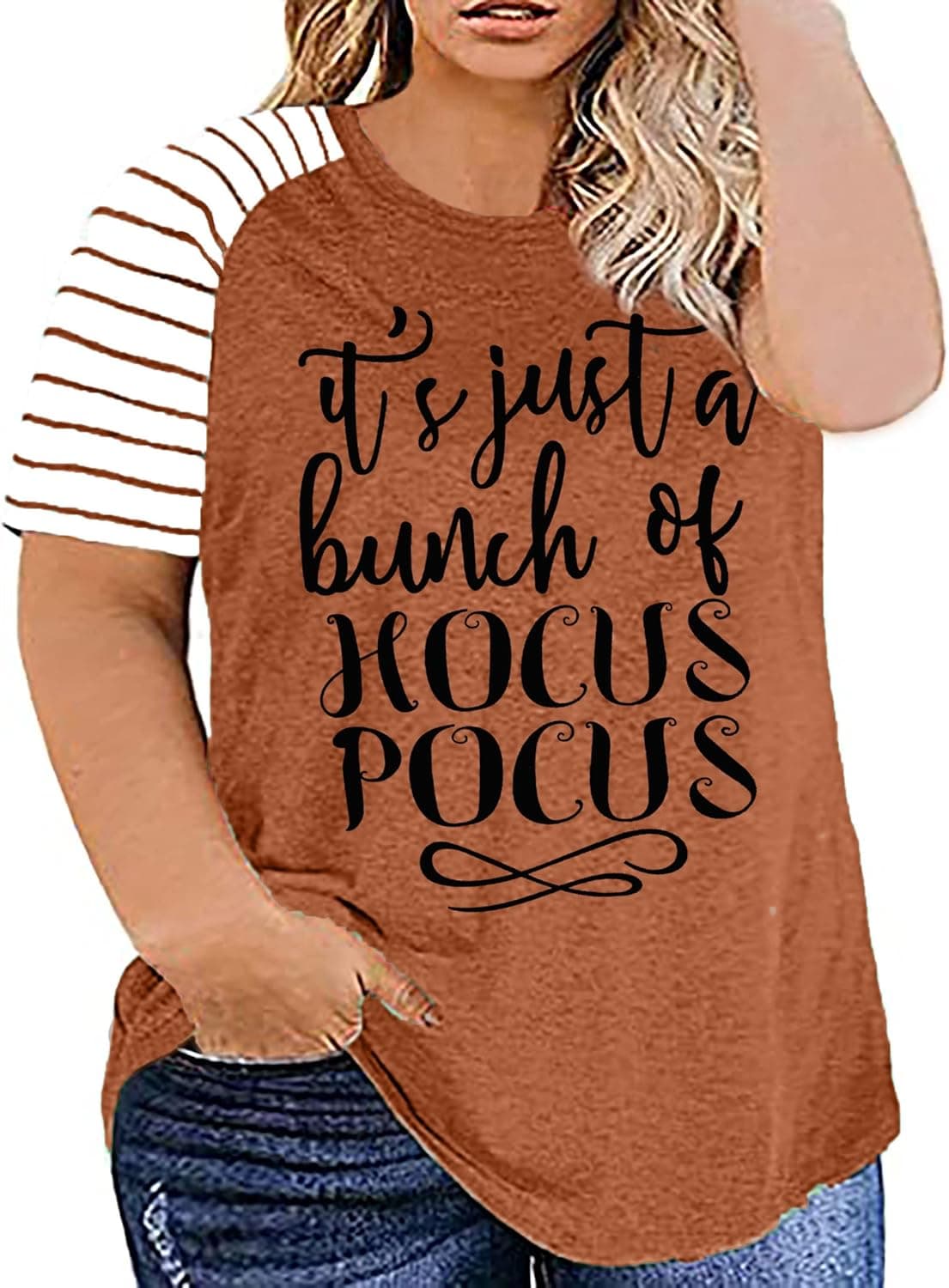 Plus-Size Tops Women Hocus Pocus Halloween Shirts for Women Oversized Shirts Classic Halloween Movie Tops