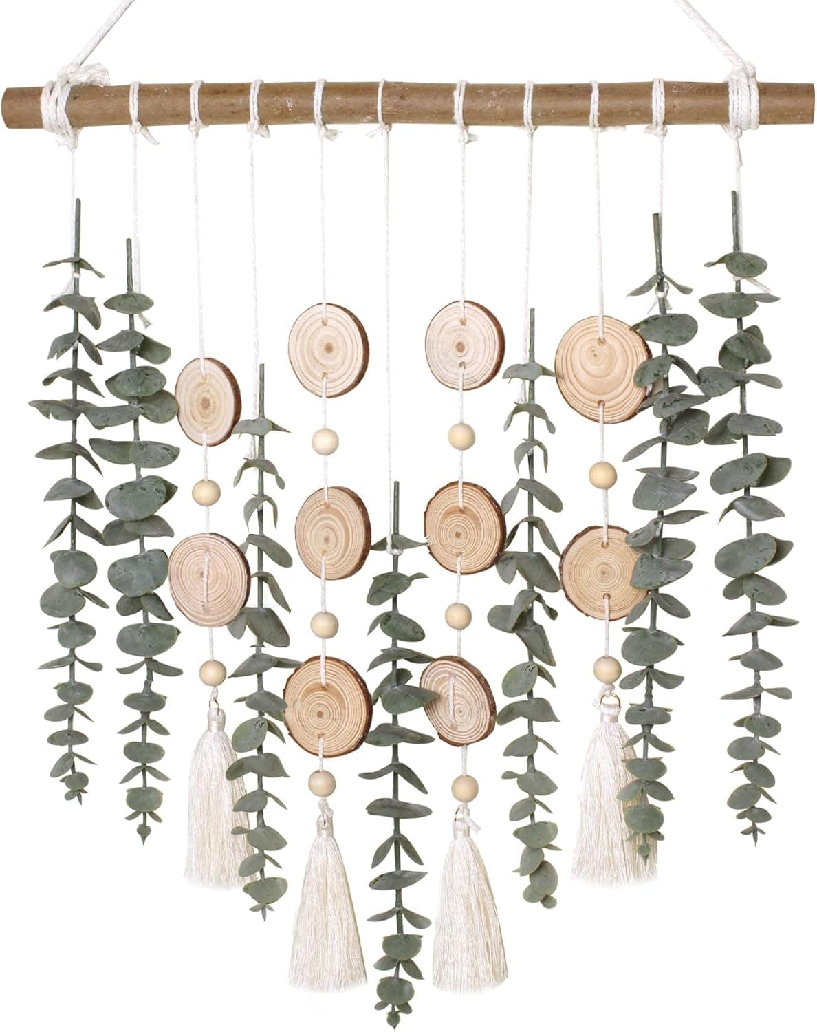 Cyitimo Bathroom Decor Artificial Eucalyptus Greenery Hanging Wall Decor Faux Eucalyptus Leaves Hanging Plant with Wooden Stick with Rustic Farmhouse for Bedroom Nursery Boho Home Decorations
