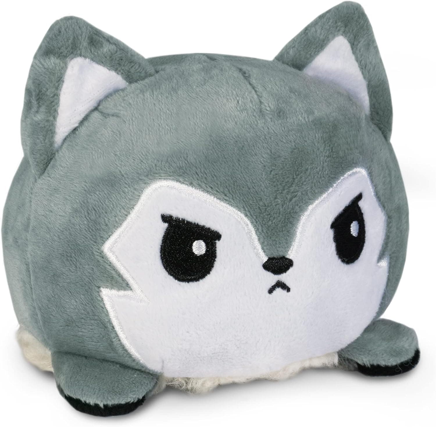 TeeTurtle - The Original Reversible Wolf Plushie - Gray Wolf + Sheep - Cute Sensory Fidget Stuffed Animals That Show Your Mood