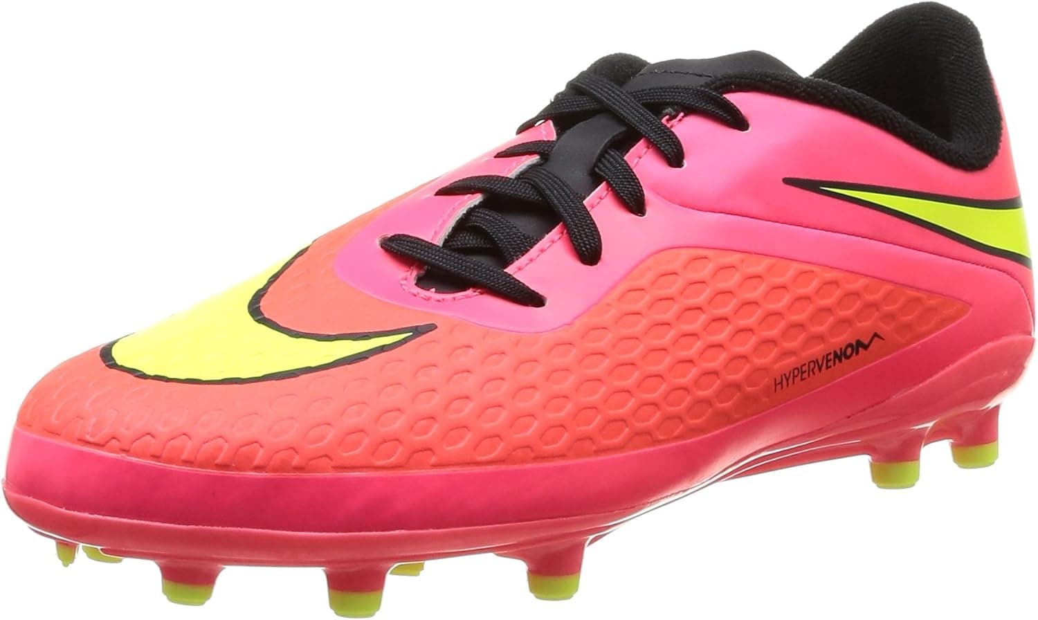 New Nike Boy's JR Hypervenom Phelon FG Soccer Cleats Crimson/Volt 11