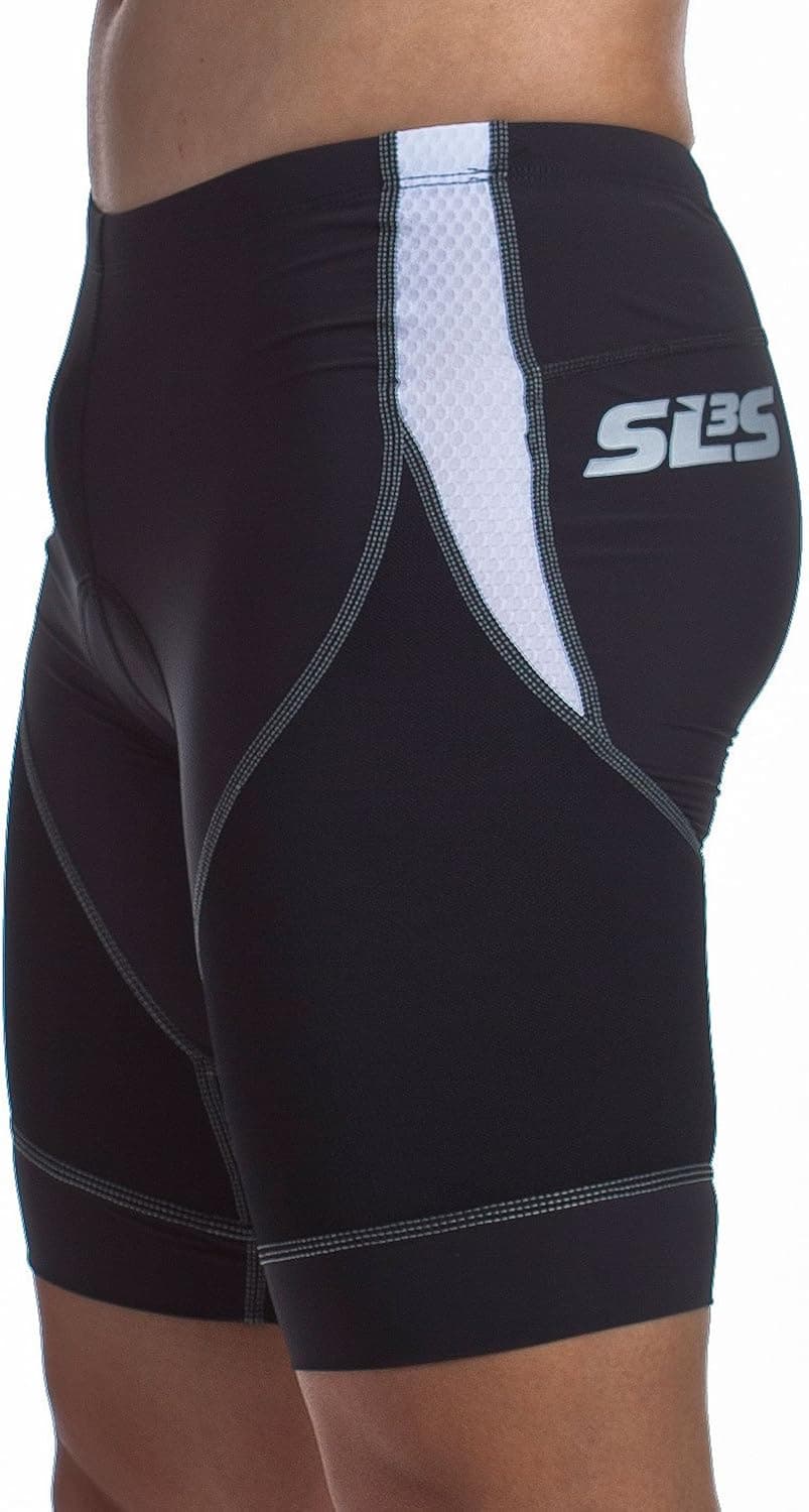 SLS3 Men's Tri Race Compression Short, Raven Black, X-Large/36-39-Inch