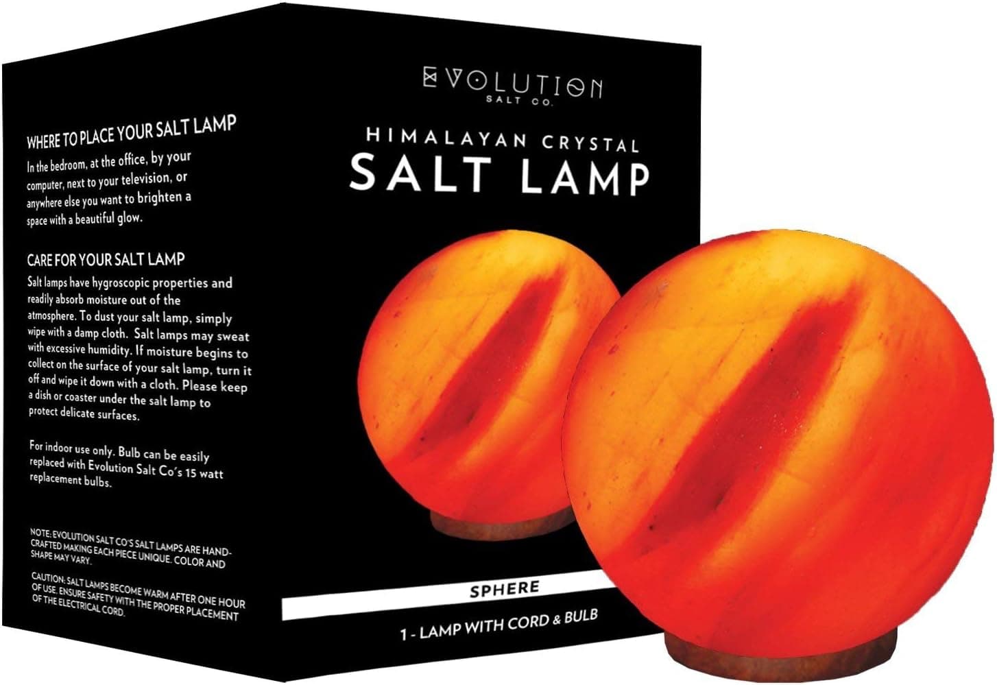 Evolution Salt 1701861 Sphere Crystal Himalayan Salt Lamp, 6