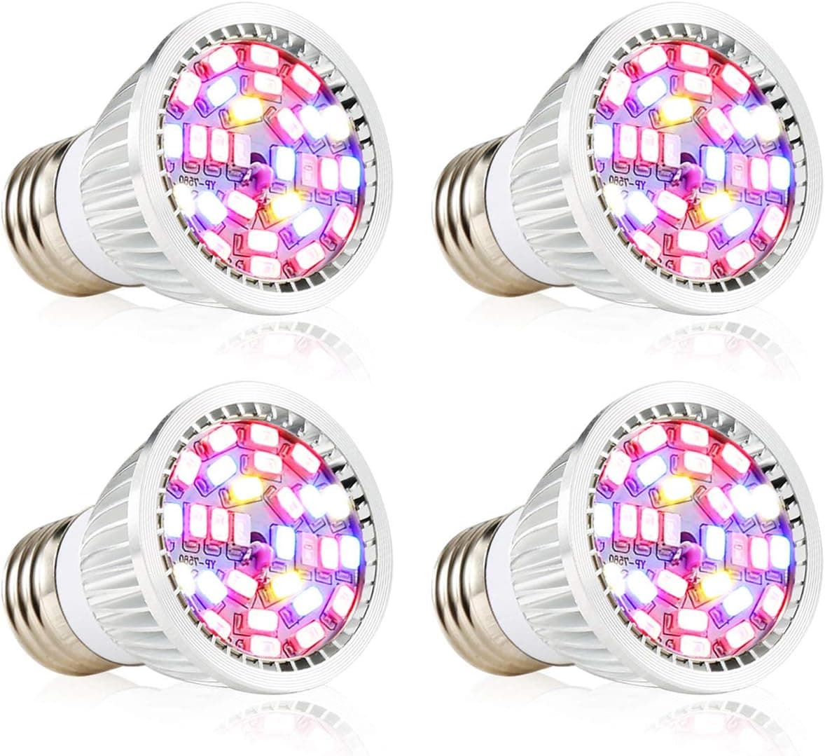 Led Grow Light Bulb, 28W Full Spectrum Grow Lights E26 Grow Plant Light for Hydroponics Greenhouse Organic, Lights for Fish Tank, Hydroponic Aquatic Indoor Plants,Pack of 4