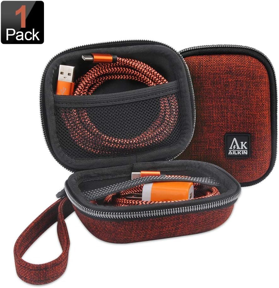 Portable EVA Earphone Carrying Case, Ailkin 1-Pack Storage Bags, Travel Accessories Carrying Pouch Case, Organizer Accessories Cases for Airpods Headset/Charge/Cable/Key/Lipstick and More