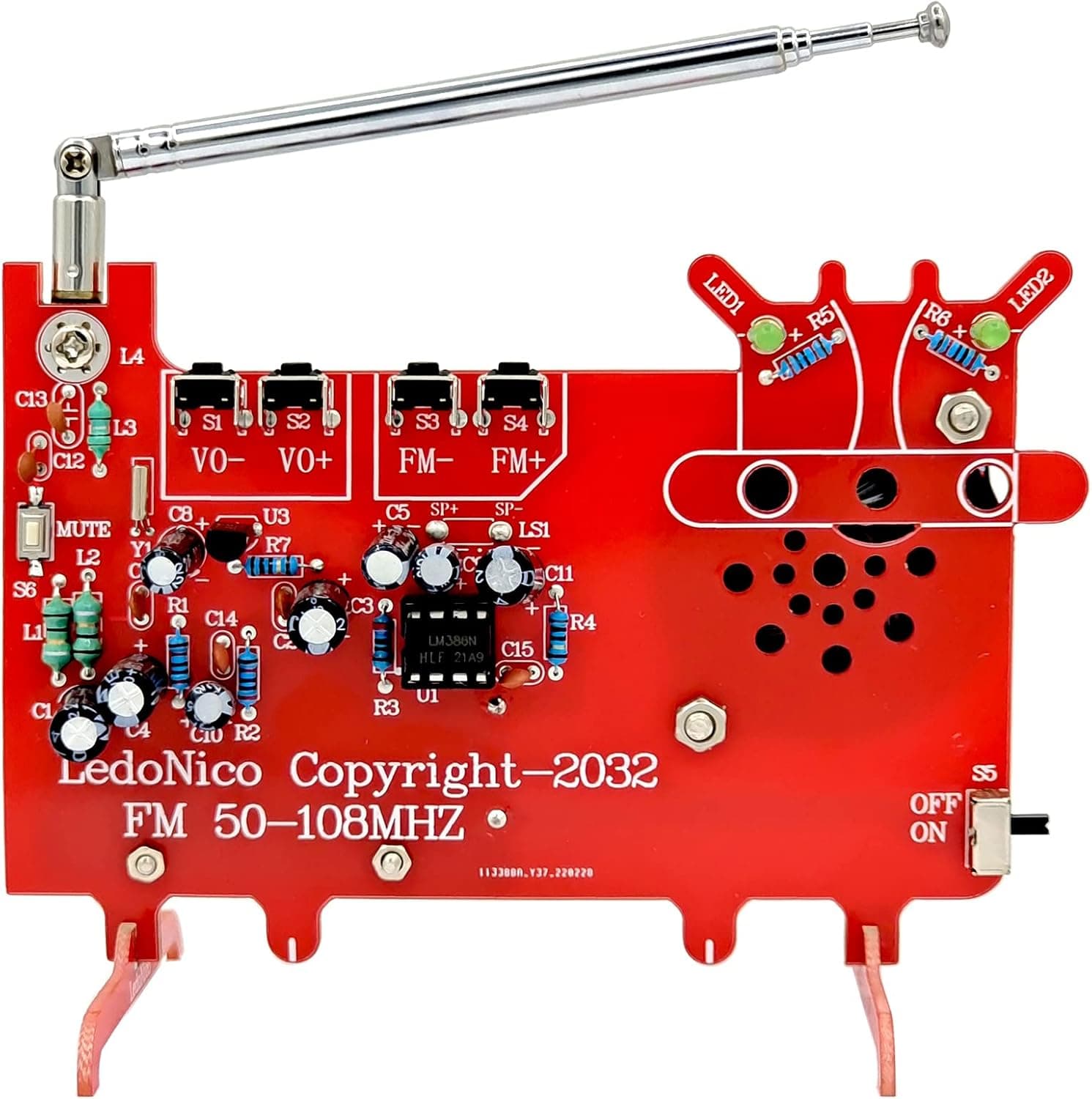 YBYledonico FM Radio Kit (87-108MHz), Soldering Practice Kit for Electronics, Learn Solder Kit with Detailed Teaching Video