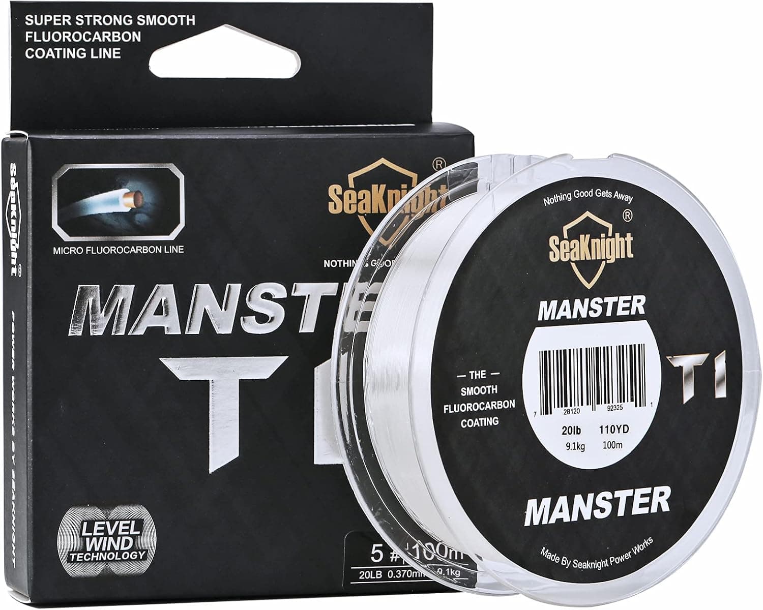SeaKnight T1 Fluorocarbon Fishing Line 100% Pure Fluorocarbon Coated 100m/110yds Monofilament Leader Sinking Line