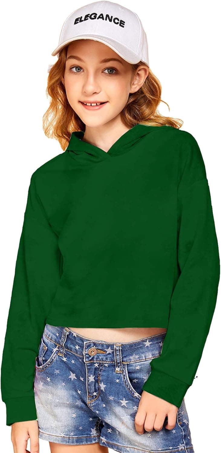 Arshiner Girls Crop Tops Tie-Dye Hoodies Kids Long Sleeve Pullover Sweatshirts