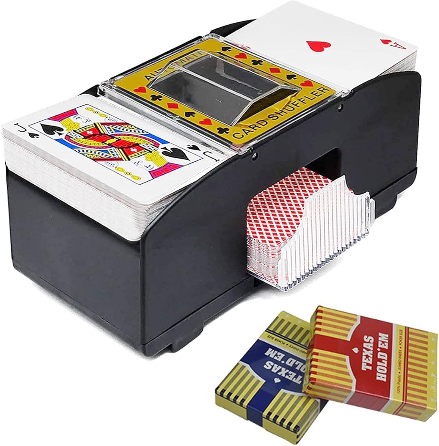 Playing Card Shuffler, Automatic Poker Card Shuffler, Electronic Card Shuffler,Battery Operated 1-2 Decks Poker Shufflers for Home Card Games,Playing Card, UNO, Texas Hold'em, Poker, Bridge,Blackjack