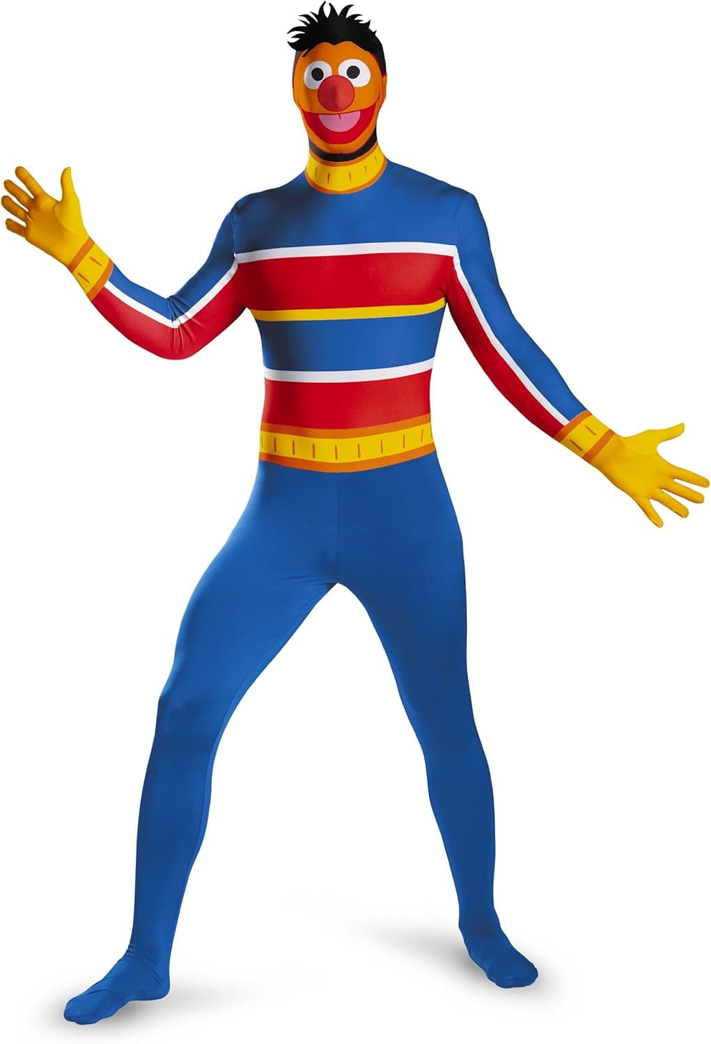 Disguise Men's Sesame Street Ernie Bodysuit Costume