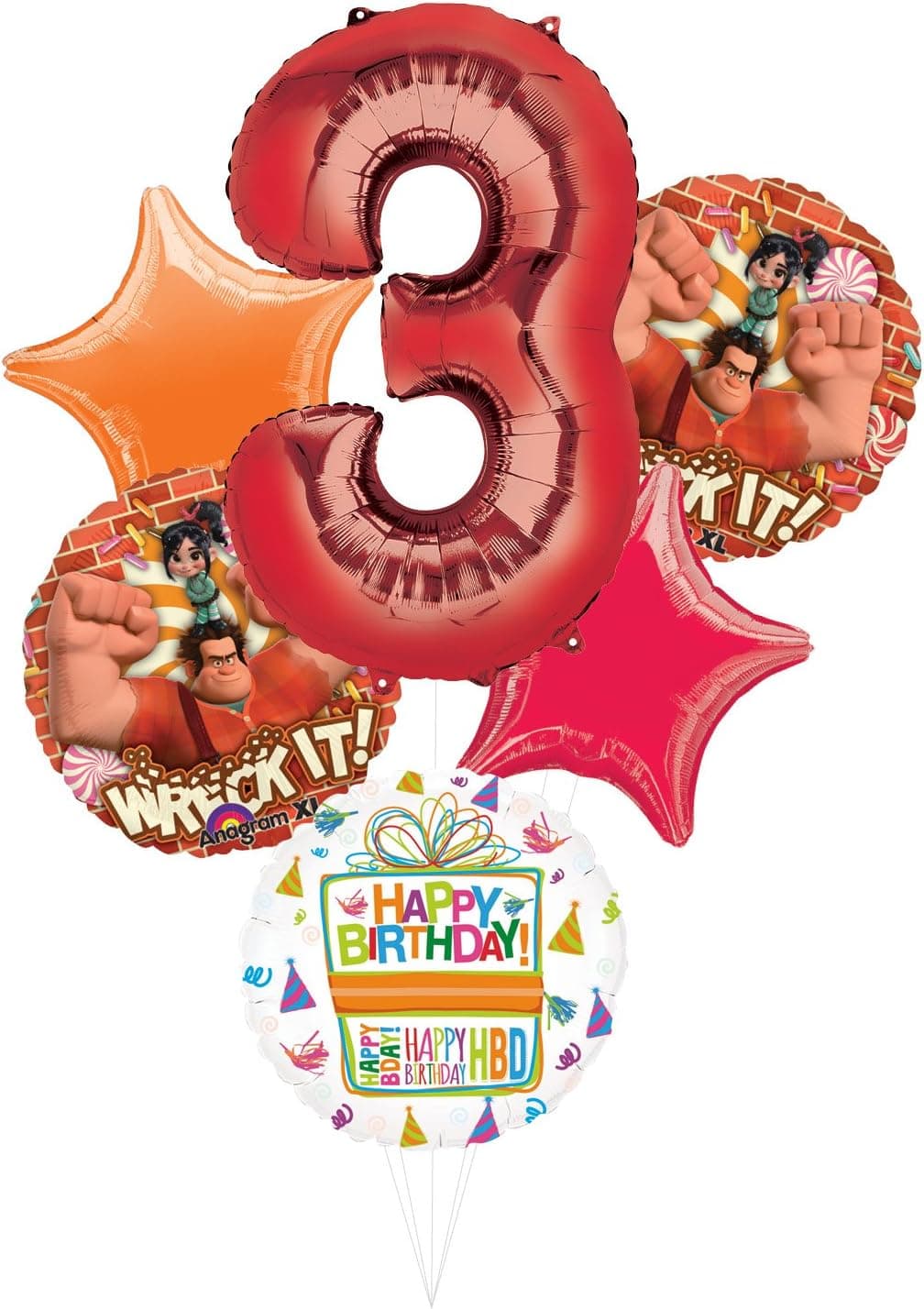 Wreck It Ralph Party Supplies 3rd Birthday Balloon Bouquet Decorations