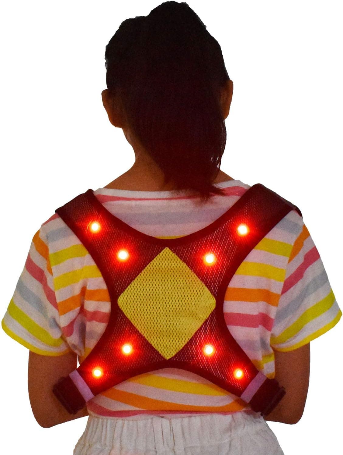 ANYTINUS LED Reflective Safety Vest USB Rechargeable Light Up Flashing Warning Vest Adjustable Waist 2 Pocket Running Gear for Men Women Kids Running Dog Walking Cycling, Marathon Runner Gifts