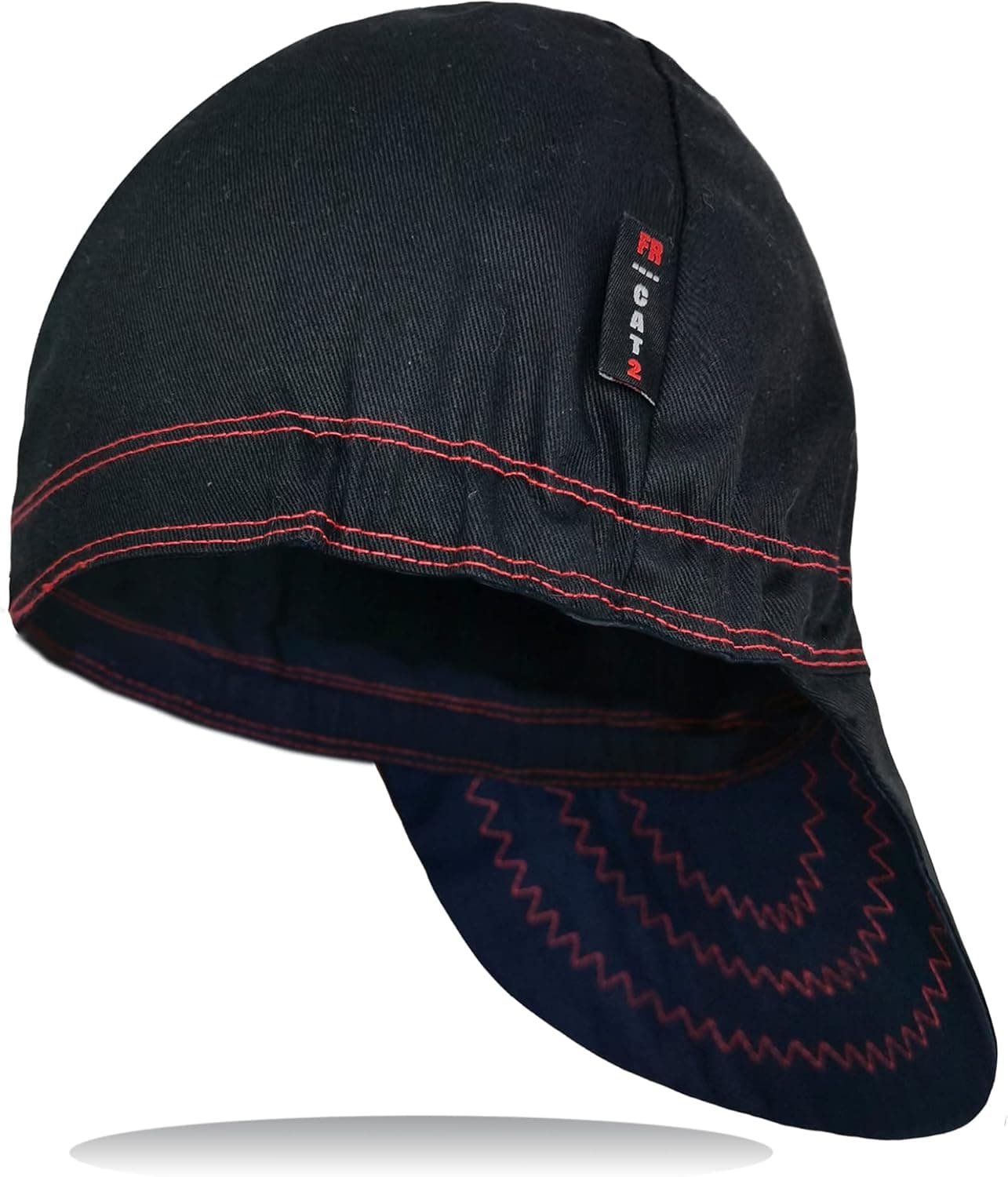 Fullsheild FR Welding Cap 12CAL Flame Resistant 2-ply Cotton Reversible Welder Hat Hood USA Standard High Crown Black