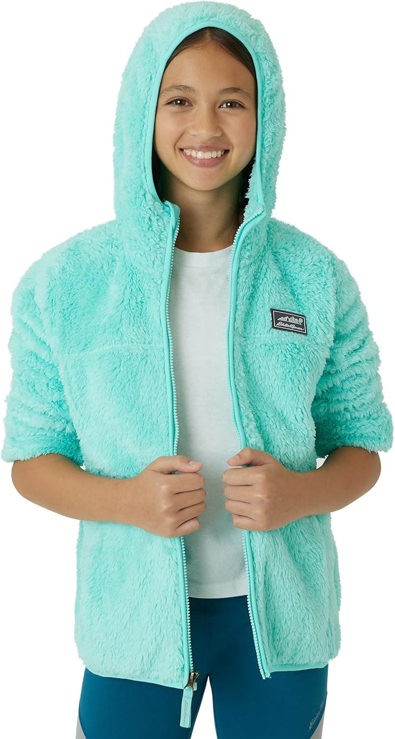Eddie Bauer Kids' Jacket - Kids' Full Zip Ultra Soft Sherpa Fleece Hoodie Sweatshirt for Boys and Girls (5-20)