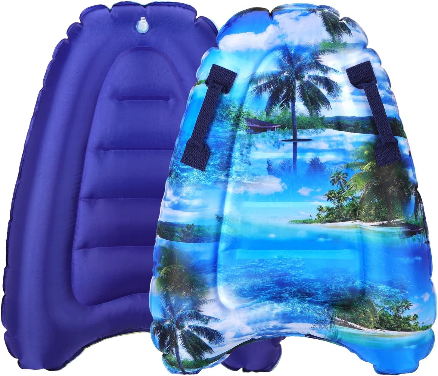 MoKo Inflatable Surfing Bodyboard, Portable Floating Surf Board Slip Slide Raft Summer Water Fun Surfboards Pool Floating Mat with Handles for Pool Beach Water Park