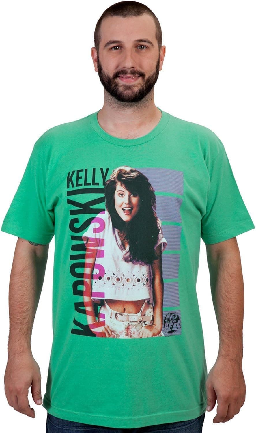 Saved by The Bell Men's Kelly Kapowski Kapowskiing T-Shirt Lime Green 2XL