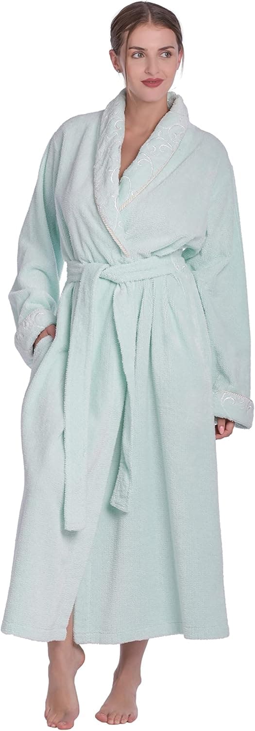 HOC Royal Embroidered Shawl Collar Chenille Robe