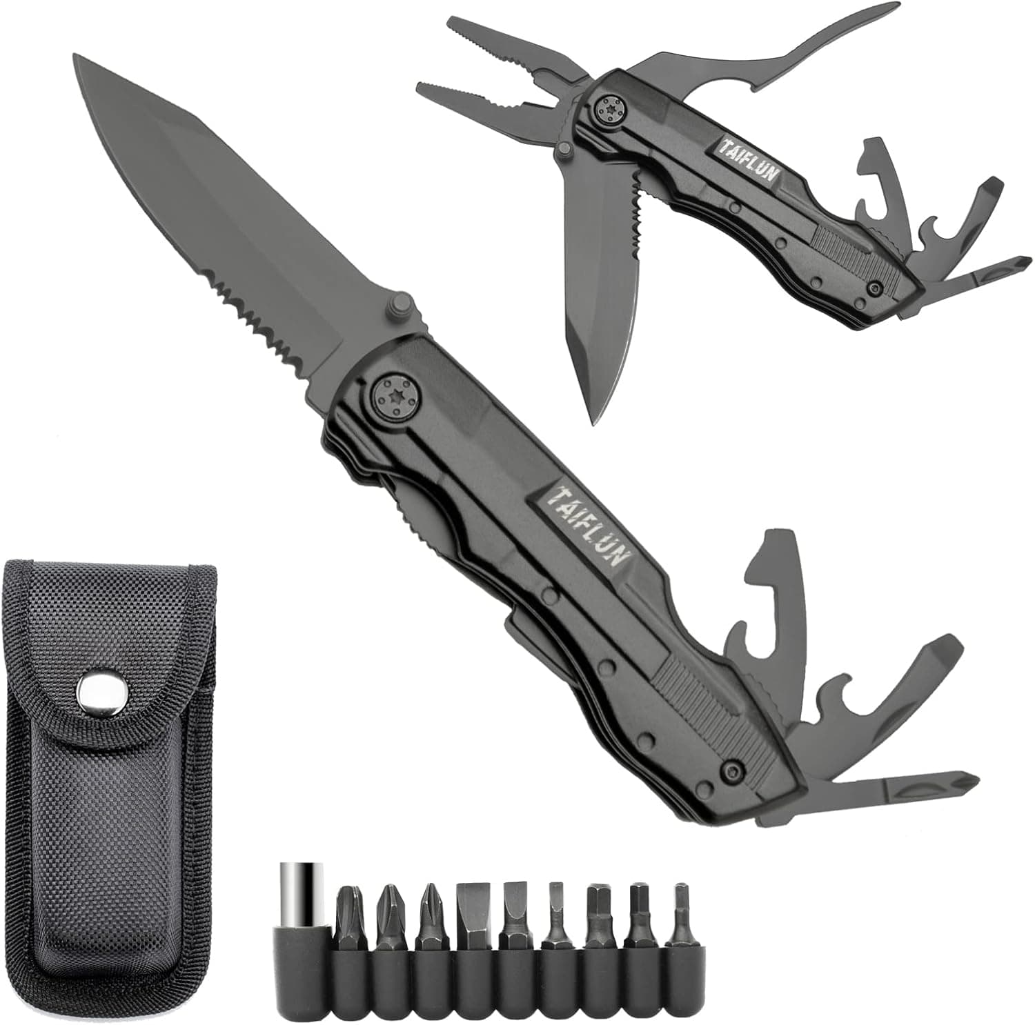 Multitool Pocket Knife for Men Women Guys Gifts, Cool Utility Folding Tactical Knives for Camping Fishing Hiking Hunting Outdoor Bushcraft
