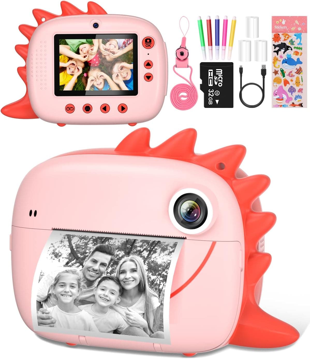 Kids Instant Camera for 3-12 Years Old Kids Toddlers Childrens Boys Girls Christmas Birthday Gifts 2.0 Inch Screen 12MP / 1080P HD Video Camera Baby Instant Print Digital Camera