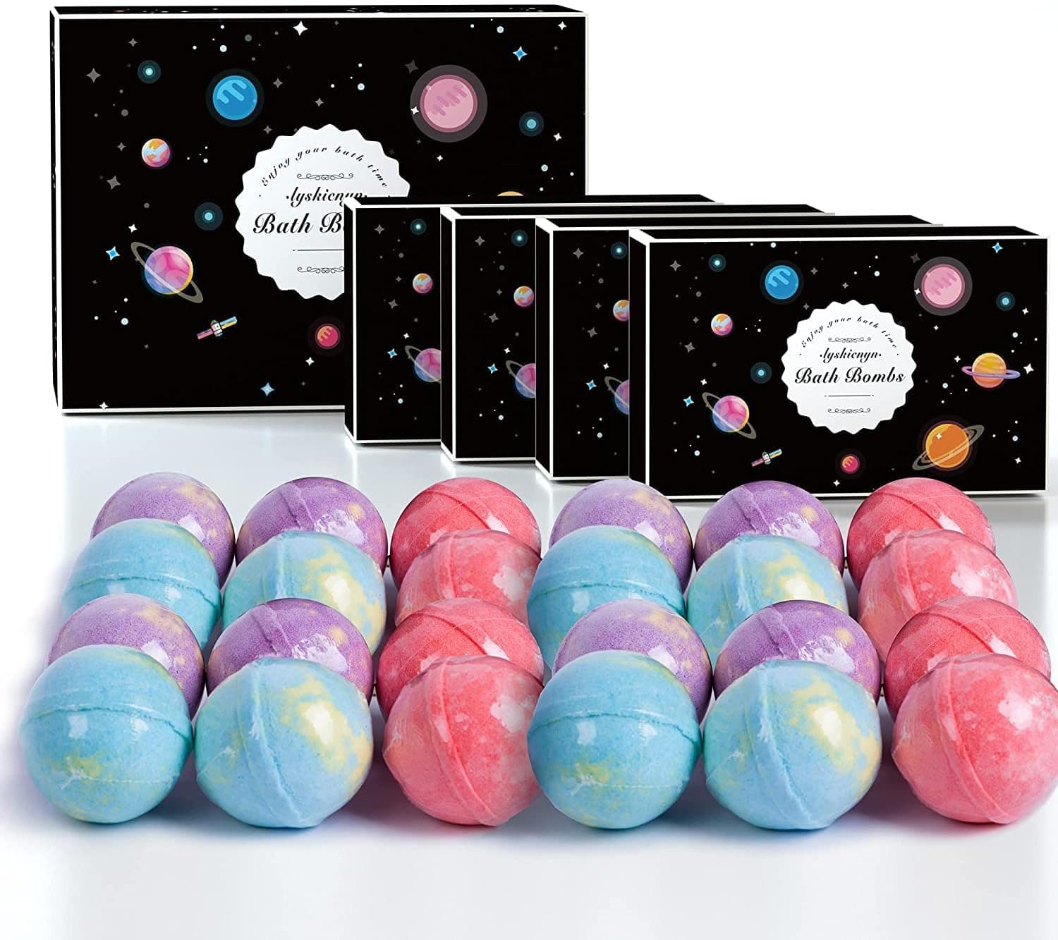[Upgrade] Bath Bombs Gift Set, Fizzies, Shea & Coco Butter Dry Skin Moisturize, Bubble & Spa Bath. Birthday Mothers Day Christmas Gifts idea for Her/Him, Wife, Girlfriend, Kids (Bath Bombs Family Set)