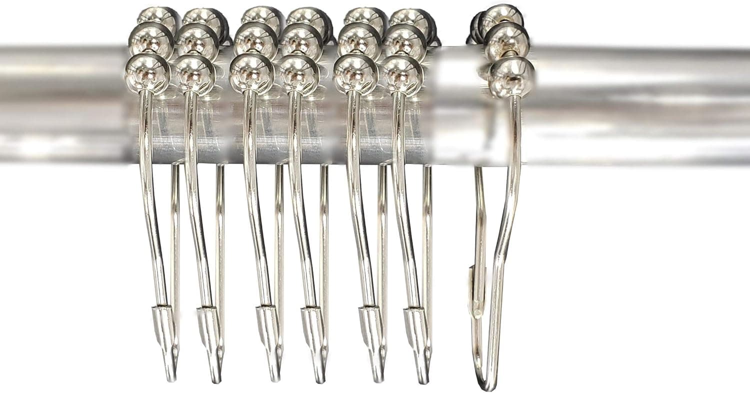 Oternal Shower Curtain Hooks Rings, Stainless Steel Rust-Resistant, Polished Chrome, Set of 12
