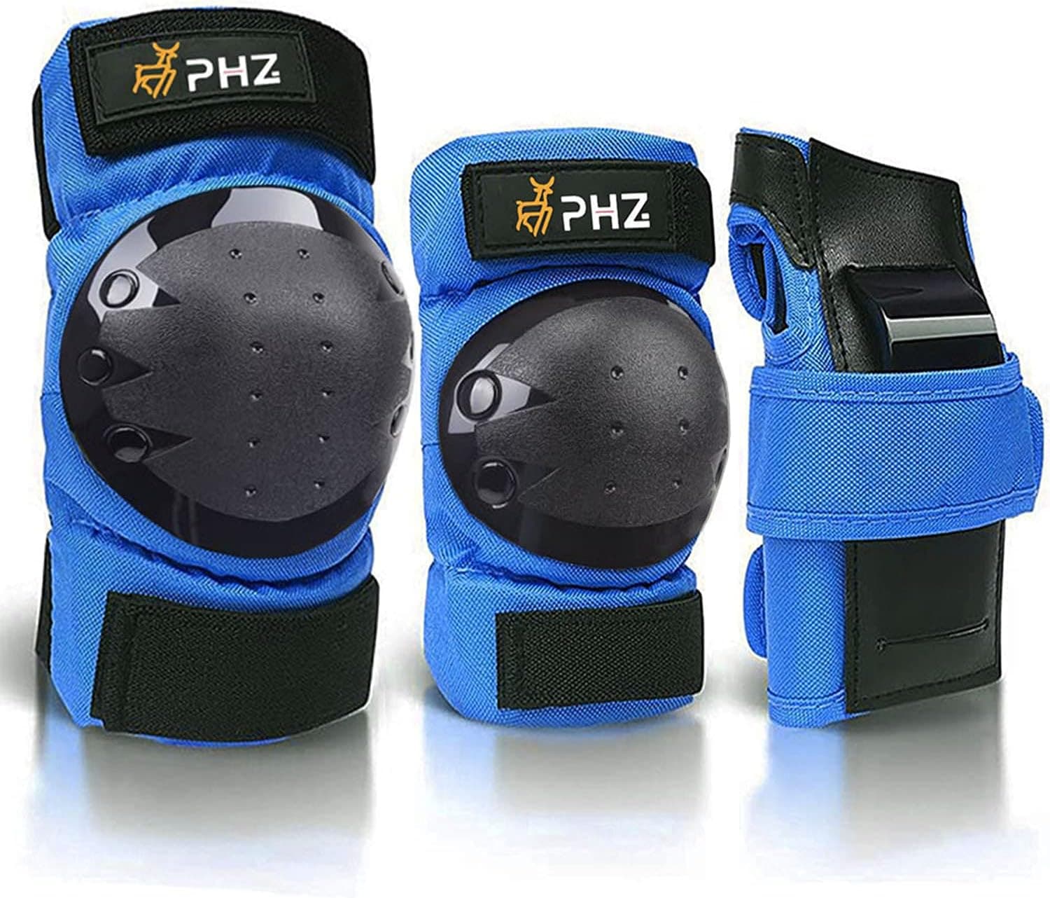 PHZ. Kids Adults Bike Helmet Adjustable Helmet for Toddler Child Youth Adult, Knee Pads Elbow Pads Wrist Guards Kids Protective Gear Set for Multi Sports Scooter, Skateboarding, Biking, Roller Skating