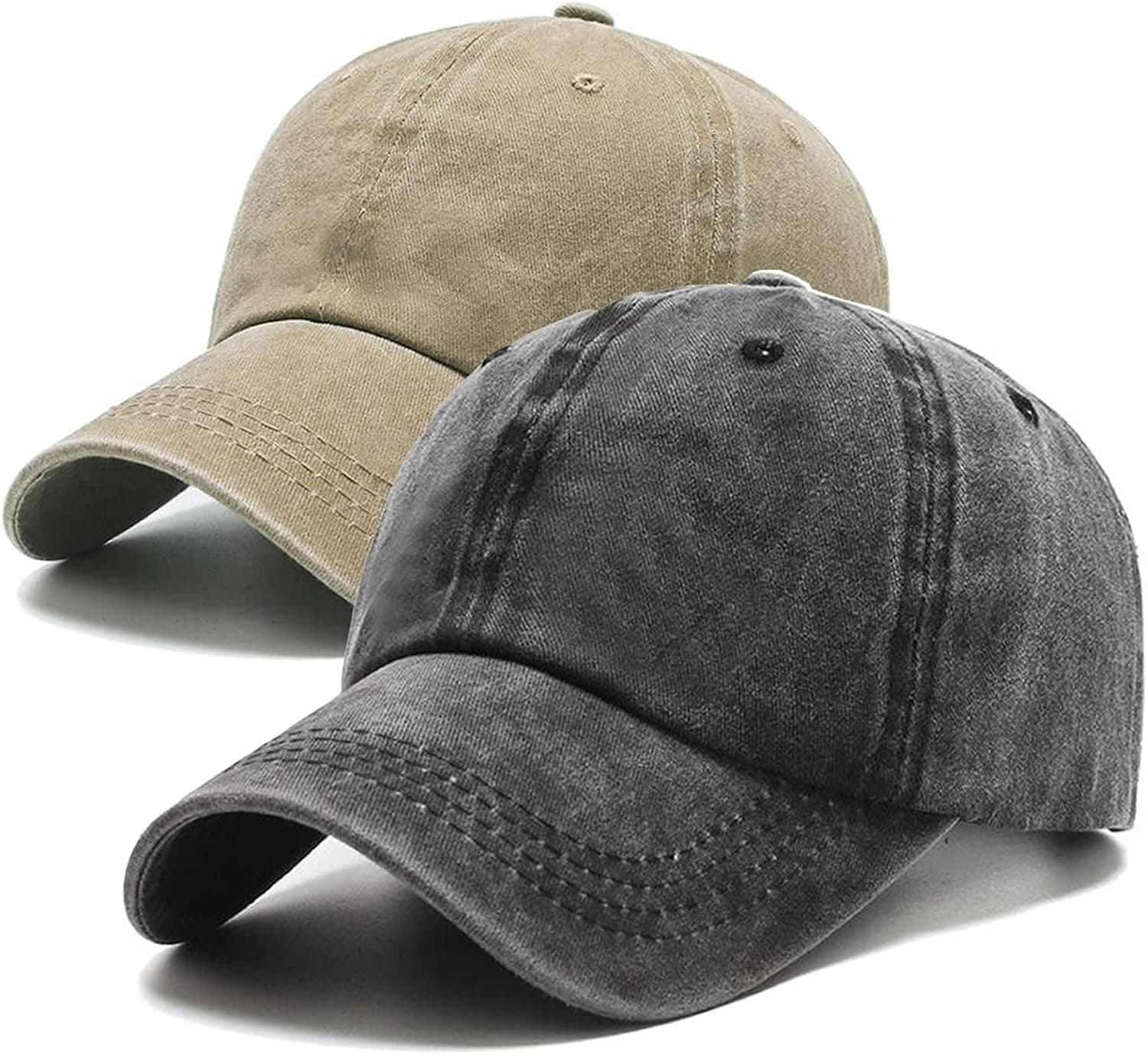 PFFY 2 Packs Vintage Washed Distressed Baseball Cap Dad Golf Hat for Men Women