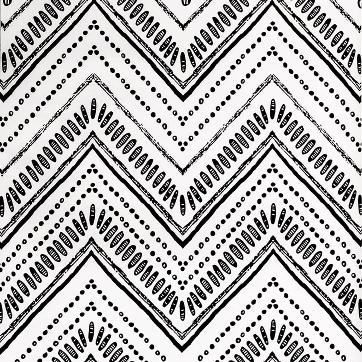 MulYeeh 17.7'' x 472'' Peel and Stick Wallpaper Modern Circle Oval Stripe Black White Wallpaper Self-Adhesive Removable Wall Covering Prepasted Decorative