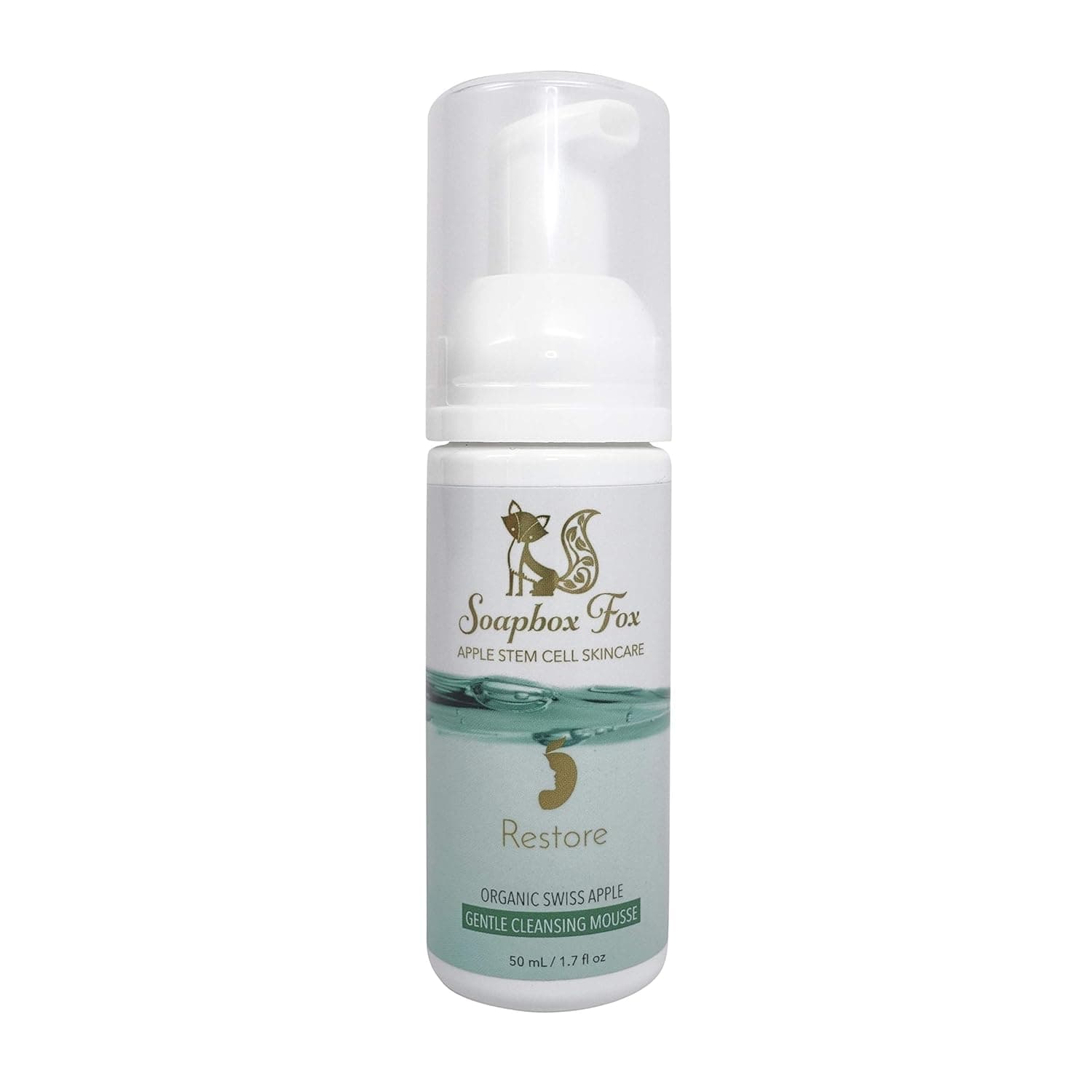 Soapbox Fox Organic Face Wash - Anti Aging Apple Stem Cell Foaming Facial Cleanser Mousse - The Best Natural Antioxidant Skin Care - Vitamin C Face Wash w/Green Tea - Ayurvedic w/Triphala