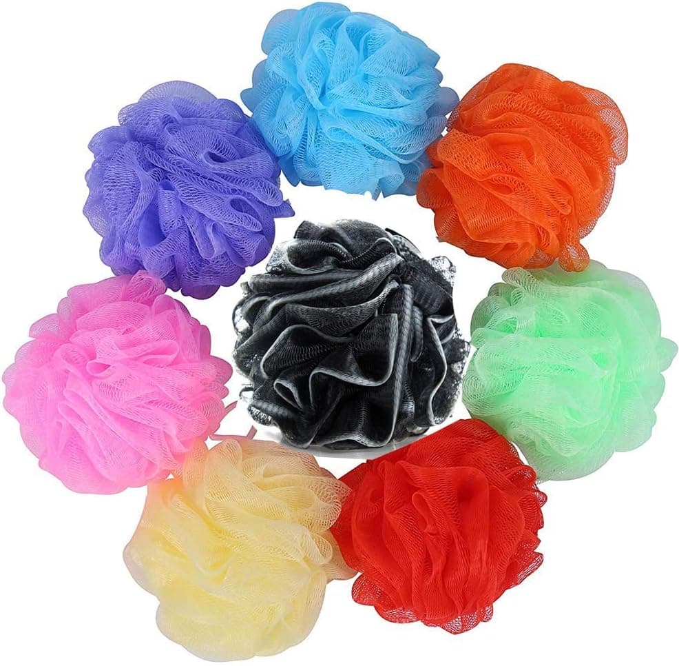 Musment 1pc, Small Size Colorful Shower Sponges Exfoliating Mesh Pouf Bath Ball Back Scrubber Pack of 1 (Black)