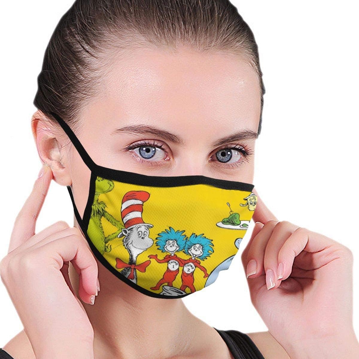 Mask Dr Seuss Adult Face Wind and Dust-Proof Black