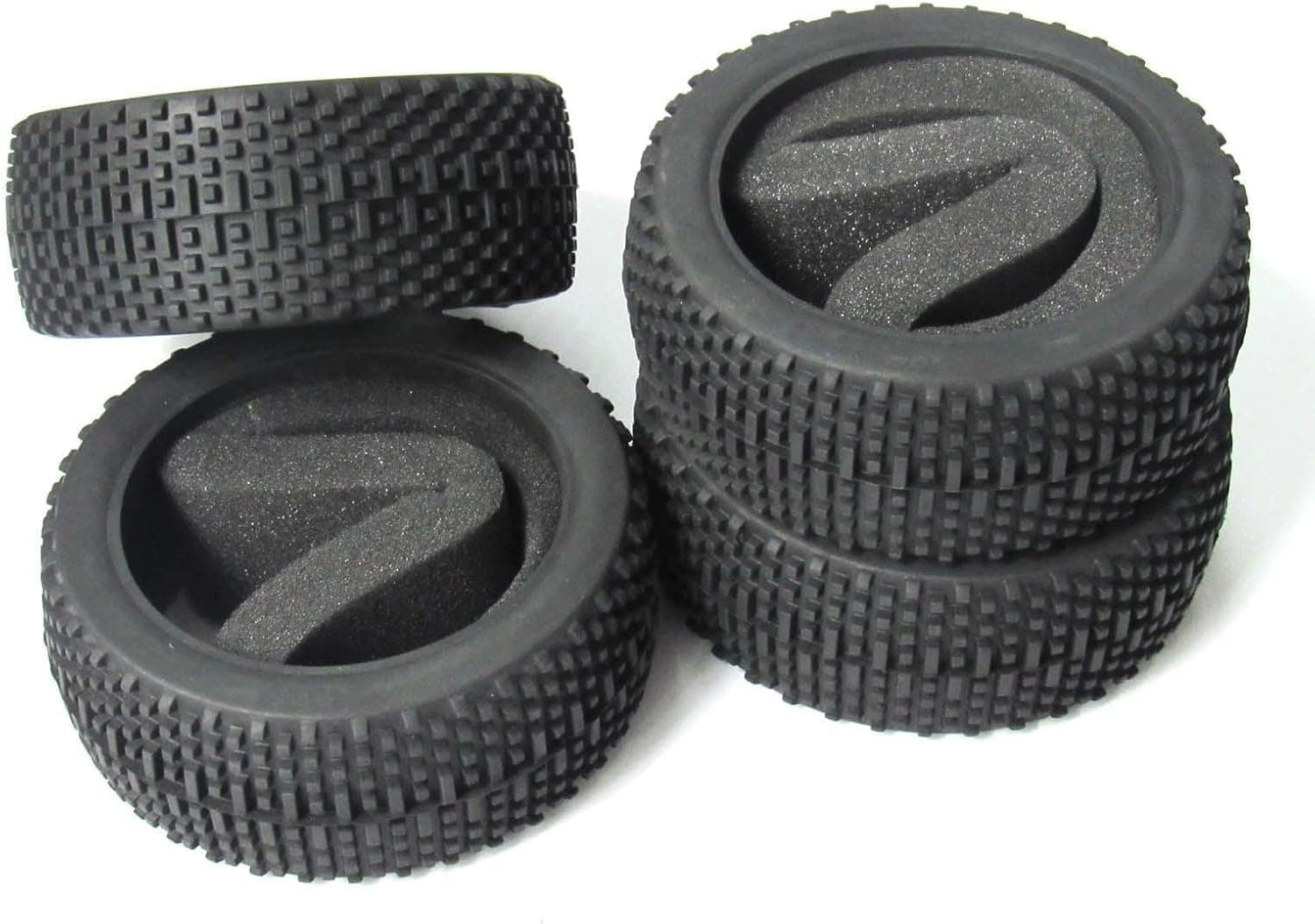 Hobbypower OD-112mm Rubber Tires Tyre with Foam for RC 1/8 Off-Road Car Buggy Crawler (Pack of 4 pcs)