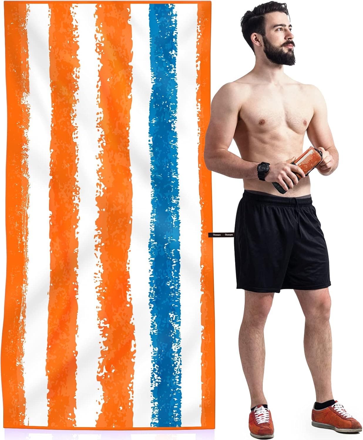 OCOOPA Sand Free Beach Towel Microfiber, Extra Large, Quick Dry, Oversized 71x34 inches, XX Large 82x 57 inches, Super Absorbent, Perfect Beach and Swim Towels for Men, Women