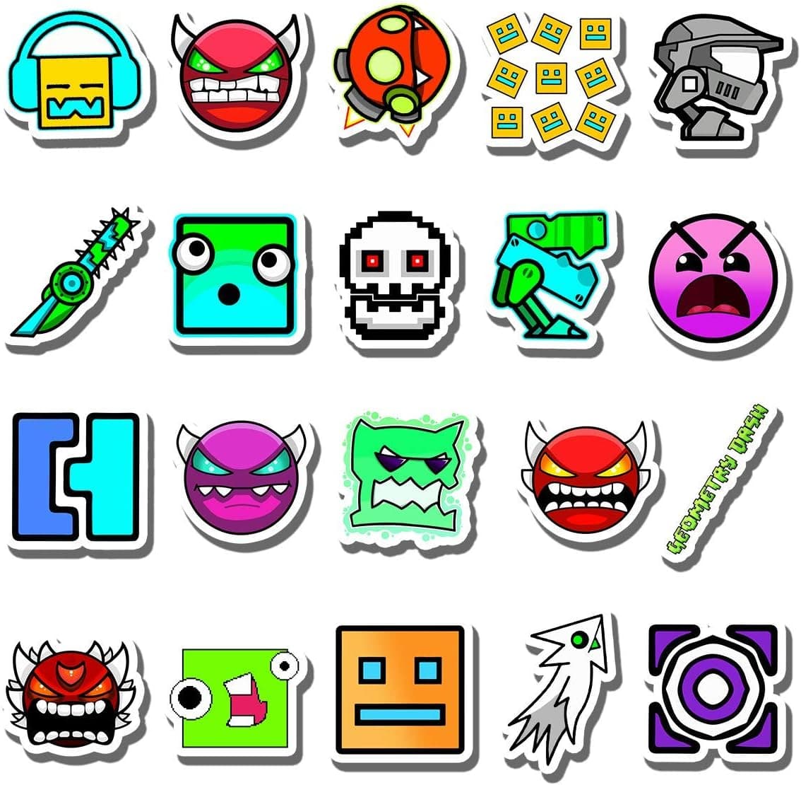 20 PCS Stickers Pack Geometry Aesthetic Dash Vinyl Colorful Waterproof for Water Bottle Laptop Bumper Car Bike Luggage Guitar Skateboard